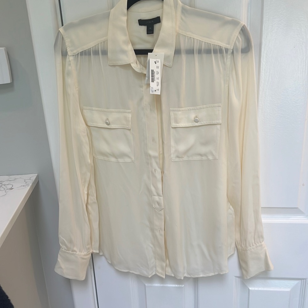 New JCREW New Blythe top in silk georgette Blouse